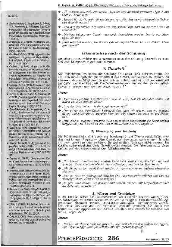Vorschauseite 6: Aggressionsmanagement - ein sinnvoller Ausbildungsinhalt in der Pflegeausbildung?