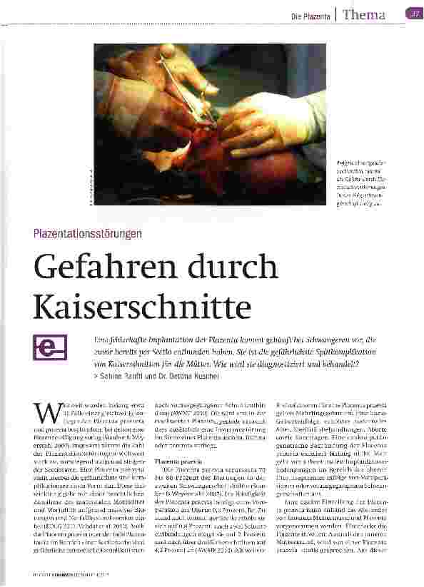 Vorschauseite 1: Gefahren durch Kaiserschnitte