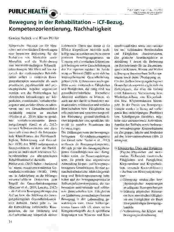 Vorschauseite 1: Bewegung in der Rehabilitation - ICF-Bezug, Kompetenzorientierung, Nachhaltigkeit