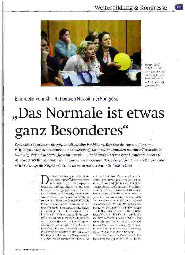 Vorschauseite 1: Das Normale ist etwas ganz Besonderes