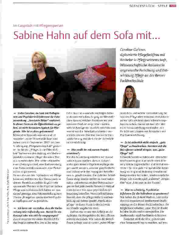 Vorschauseite 1: Sabine Hahn auf dem Sofa mit...