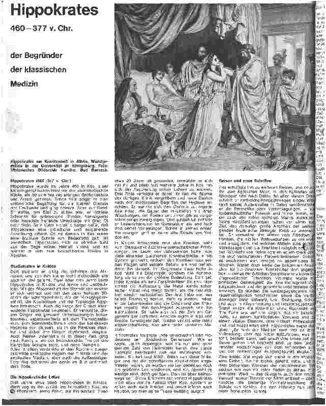 Vorschauseite 1: Hippokrates 460 - 377 v. Chr. der Begründer der klassischen Medizin