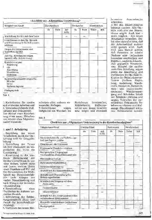 Vorschauseite 2: Anlernen neuer Mitarbeiter im OP Entwurf einer Checkliste
