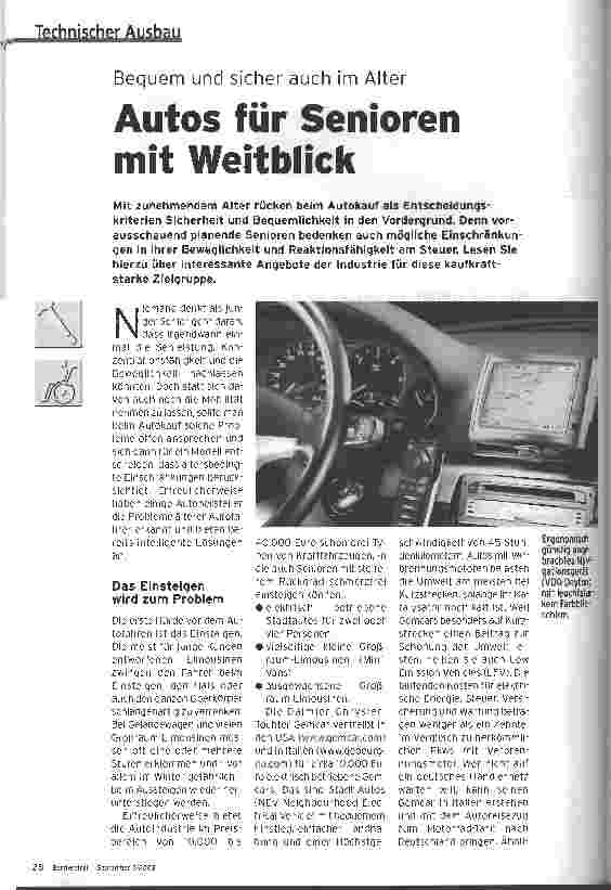 Vorschauseite 1: Autos für Senioren mit Weitblick