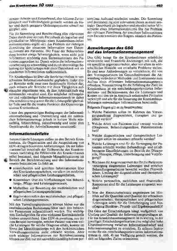Vorschauseite 4: Auswirkungen des GesundheitsStrukturGesetzes auf das Informationsmanagement und die Krankenhausinformatik