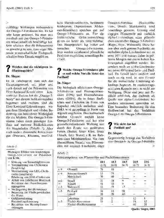 Vorschauseite 2: Vorteile pflanzlicher Omega-3-Fettsäuren Interview mit PD Dr. med. Peter Singer