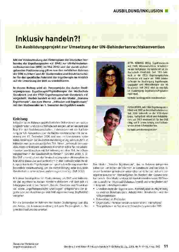 Vorschauseite 1: Inklusiv handeln?!