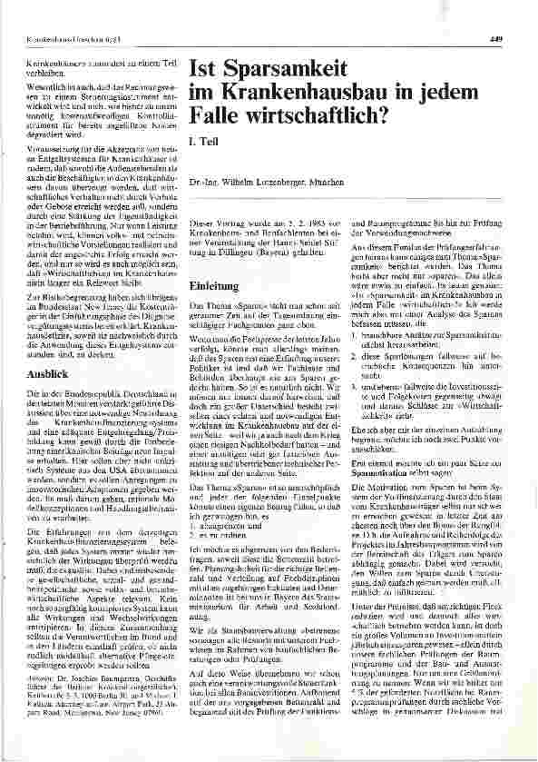 Vorschauseite 3: Können amerikanische Krankenhauspflegesatzsysteme Modellcharakter für die Bundesrepublik Deutschland haben?