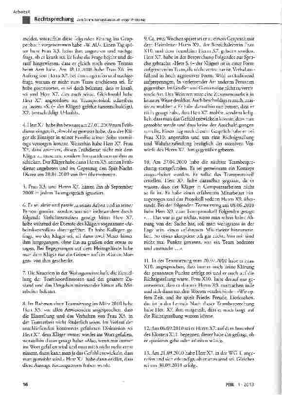 Vorschauseite 3: Zum Schmerzensgeldanspruch wegen Mobbings BGB § 242, § 253 Abs. 2, § 280 Abs. 1, § 253 Abs. 2 bzw. § 823 Abs. 1 und Abs. 2; AGG § 1, § 3 Abs. 3