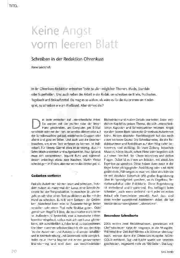 Vorschauseite 1: Keine Angst vorm leeren Blatt