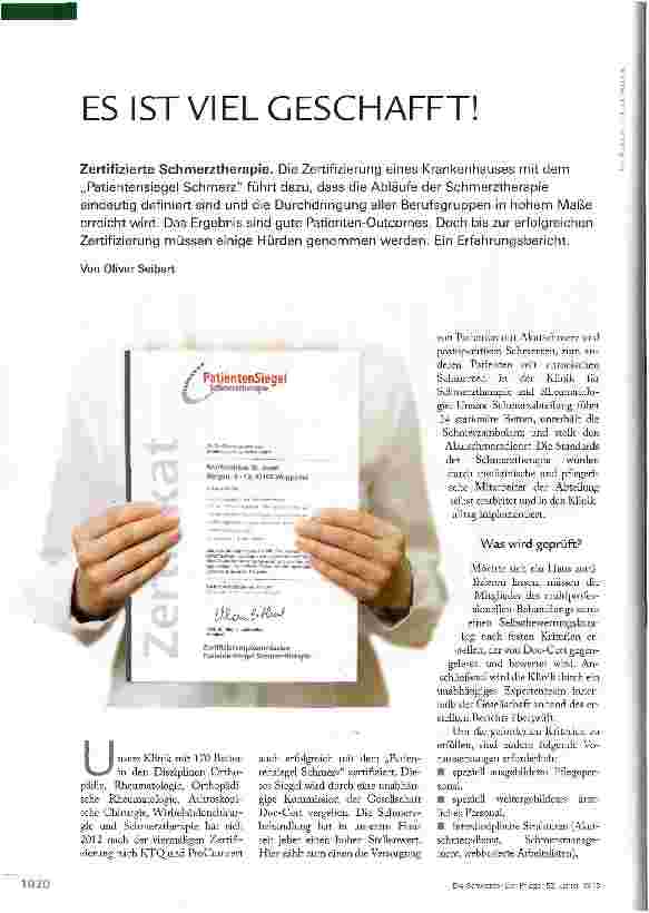 Vorschauseite 1: ES IST VIEL GESCHAFFT!
