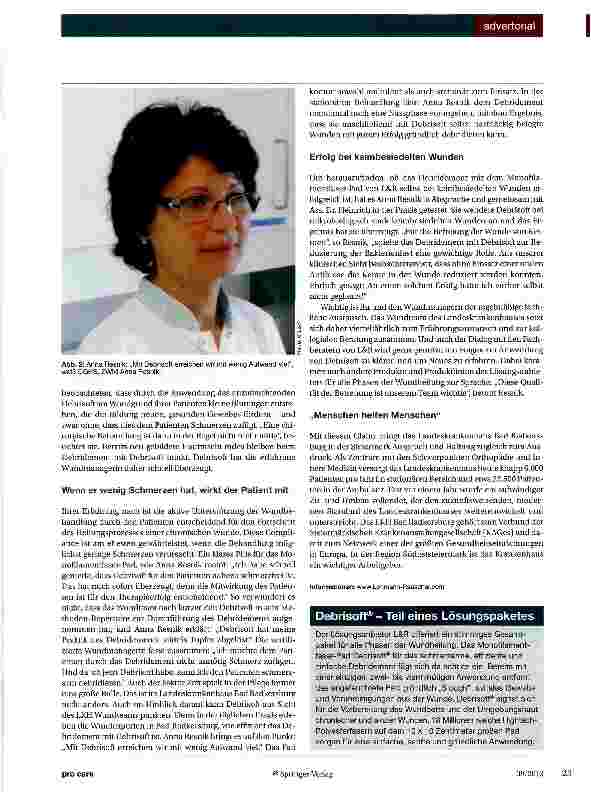 Vorschauseite 2: Mit Zuwendung, Kompetenz und Debrisoft® für den Patienten