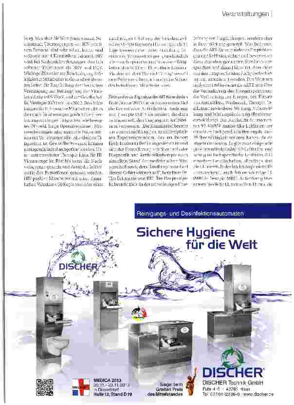 Vorschauseite 3: 23. Freiburger Infektiologieund Hygienekongress, 16. bis 18. Oktober 2013Freiburger Kongress entwickelt sich zu einer der wichtigsten Hygienetagungen im Herbst