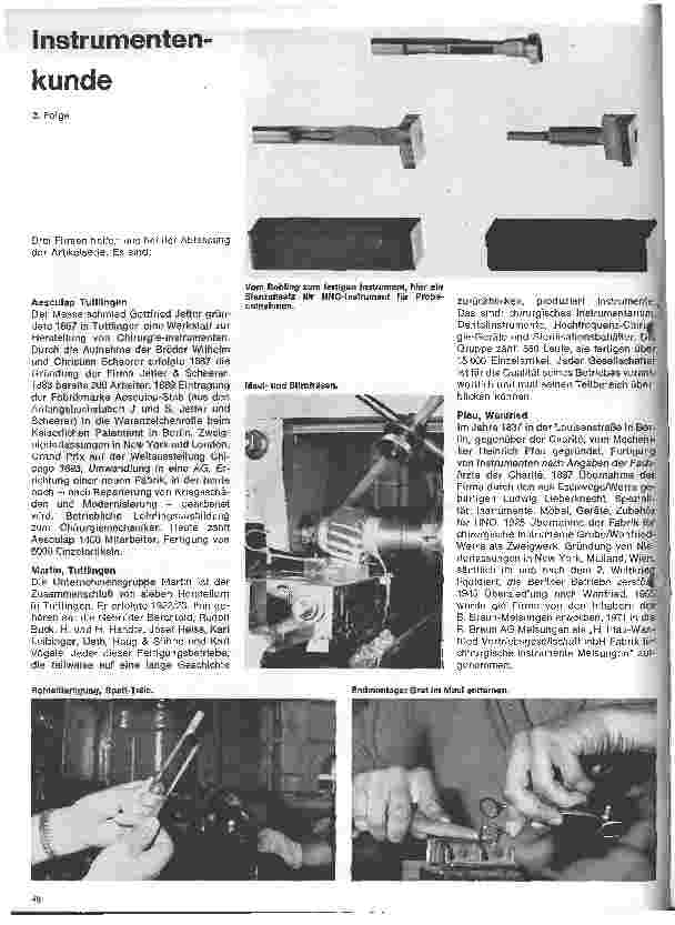 Vorschauseite 1: Instrumentenkunde 3.Folge: (Fertigung und Montage innerhalb dieser Firmen)