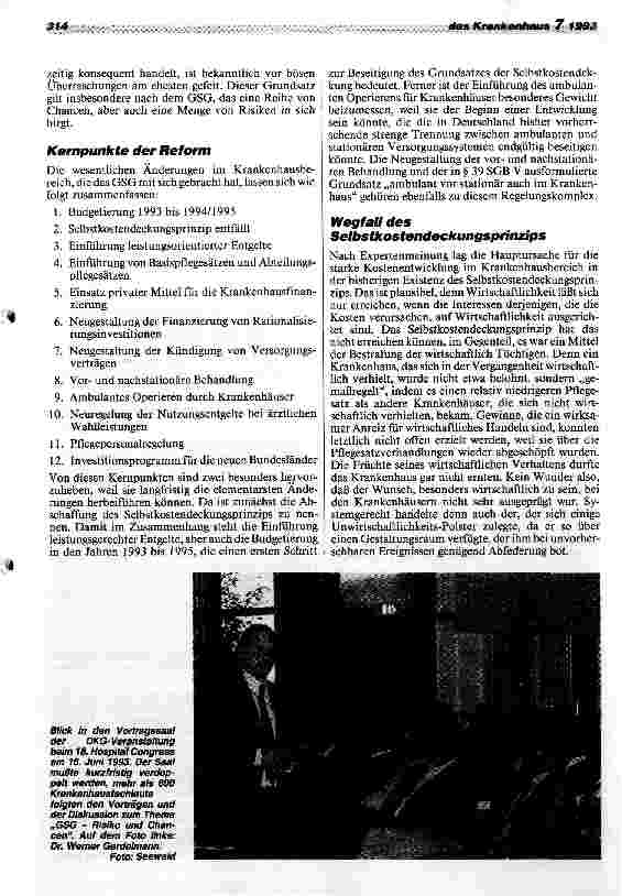 Vorschauseite 2: Risiko und Chancen des GesundheitsStrukturGesetzes aus Sicht der Kostenträger. Aufsatz, Analyse der geänderten Rahmenbedingungen