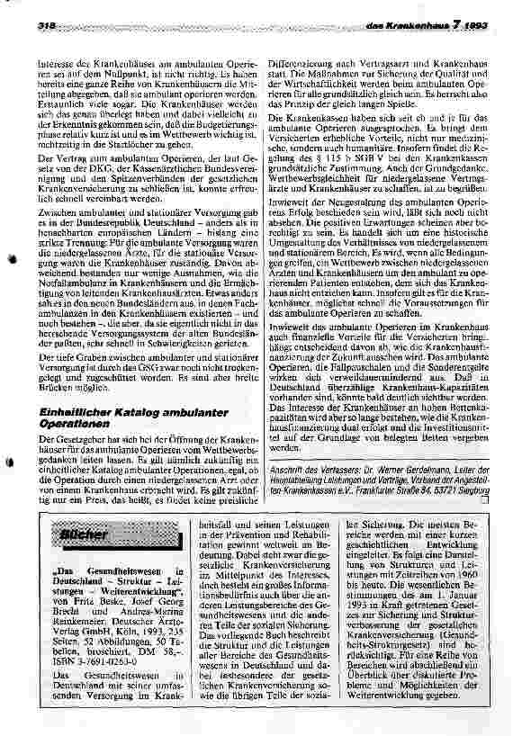 Vorschauseite 6: Risiko und Chancen des GesundheitsStrukturGesetzes aus Sicht der Kostenträger. Aufsatz, Analyse der geänderten Rahmenbedingungen
