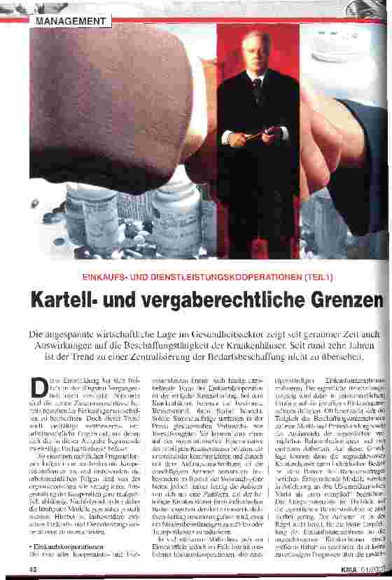 Vorschauseite 1: Kartellund vergaberechtliche Grenzen Einkaufsund Dienstleistungskooperationen (Teil 1)