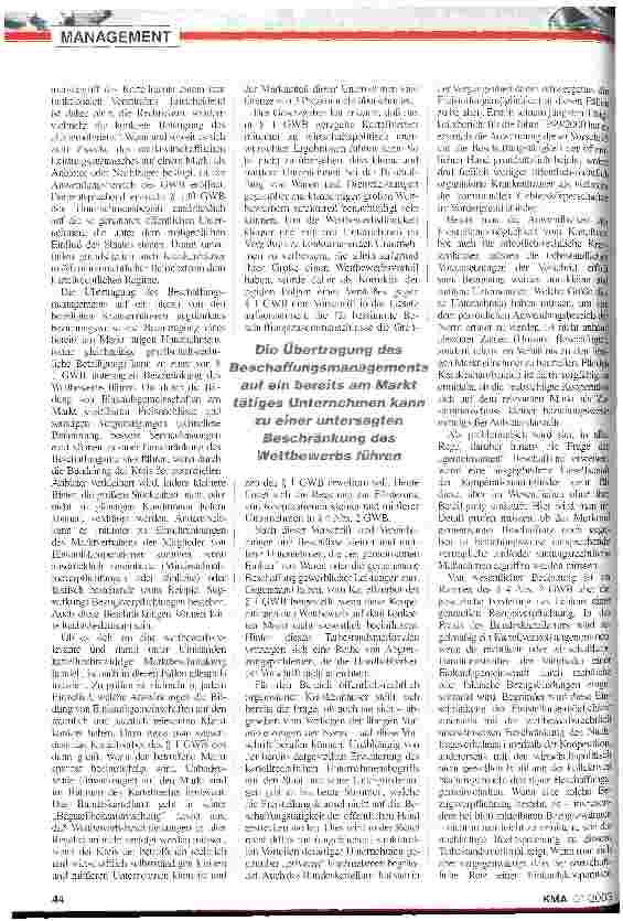 Vorschauseite 3: Kartellund vergaberechtliche Grenzen Einkaufsund Dienstleistungskooperationen (Teil 1)
