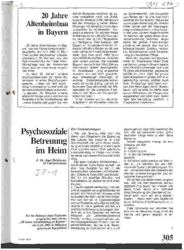 Vorschauseite 1: Psychosoziale Betreuung im Heim