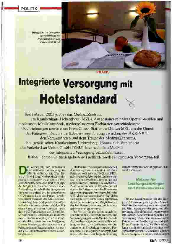 Vorschauseite 1: Integrierte Versorgung mit Hotelstandard