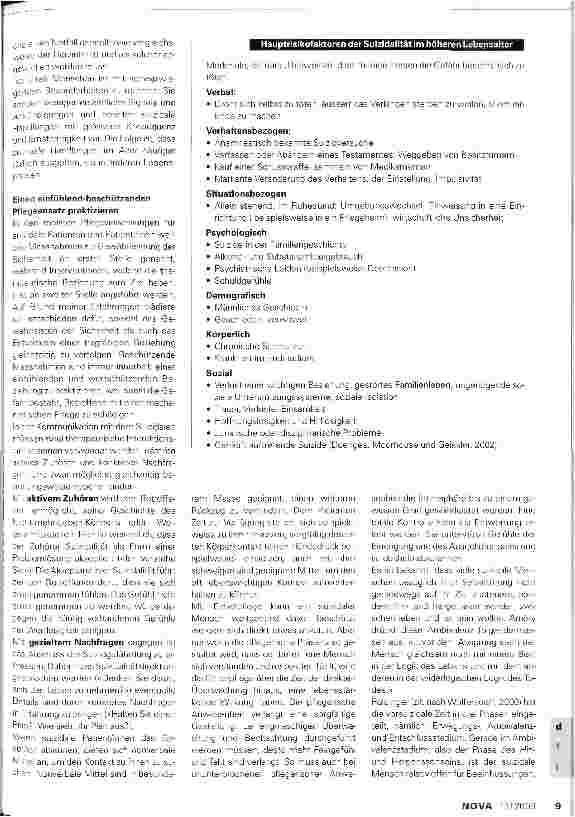 Vorschauseite 3: Suizid im Alter: das negierte Problem