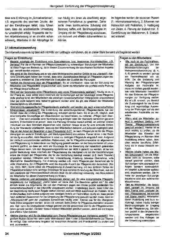 Vorschauseite 2: Einführung und Umsetzung der Pflegeprozessplanung in Einrichtungen der stationären Altenhilfe