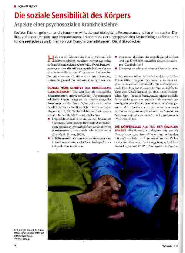Vorschauseite 1: Die soziale Sensibilität des Körpers Aspekte einer psychosozialen Krankheitslehre