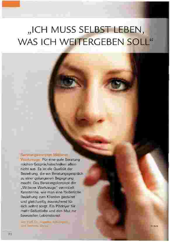 Vorschauseite 1: „ICH MUSS SELBST LEBEN, WAS ICH WEITERGEBEN SOLL