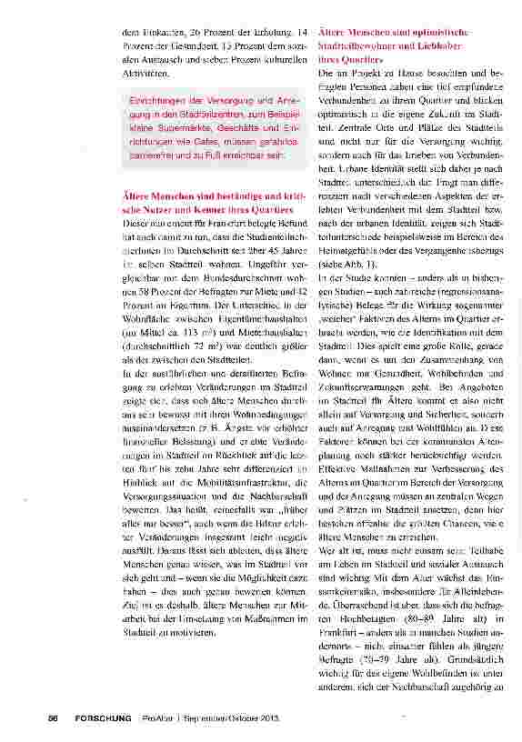 Vorschauseite 3: Zur Bedeutung des Wohnens in der Nachbarschaft für gesundes Altern