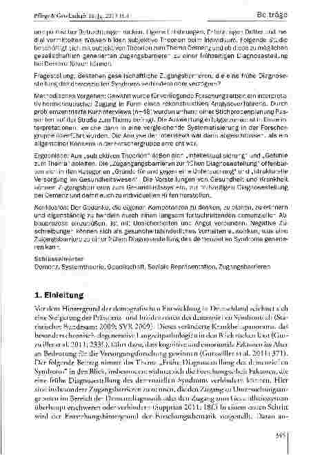 Vorschauseite 2: Das demenzielle Syndrom in unserer Gesellschaft (DiuG)