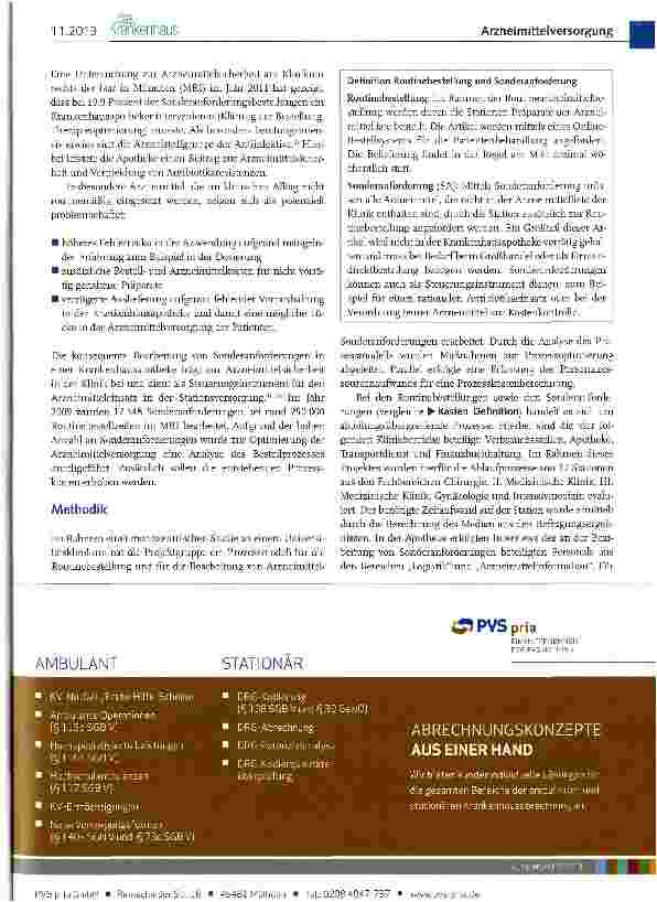 Vorschauseite 2: Sonderanforderungsmanagement ein Instrument der optimierten Arzneimittelversorgung