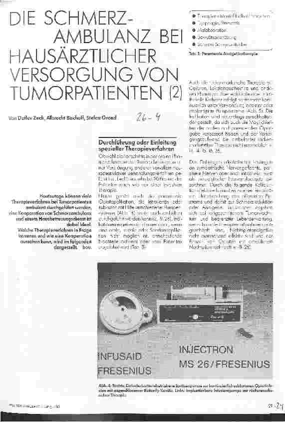 Vorschauseite 1: Die Schmerzambulanz bei hausärztlicher Versorgung von Tumorpatienten Teil 2