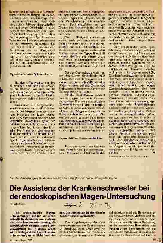 Vorschauseite 1: Die Assistenz der Krankenschwester bei der endoskopischen Magen-Untersuchung