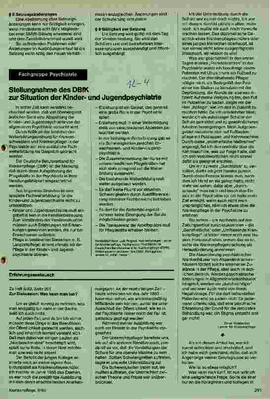 Vorschauseite 3: Entwurf einer Mustersatzung für die Schülermitverantwortung der Krankenpflegegeschule erarbeitet von d. Zentralen Arbeitsgruppe der Schüler i. DBfK