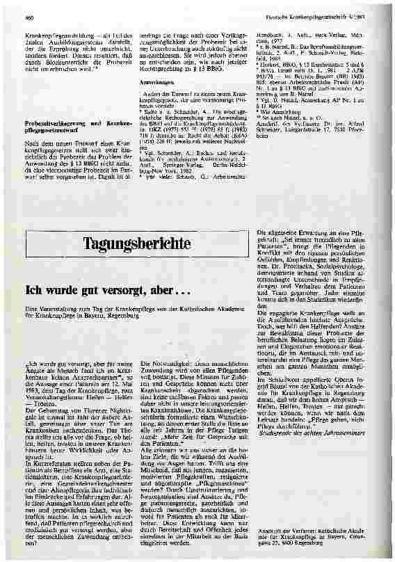 Vorschauseite 2: Verlängerung der Probezeit in der Krankenpflegeausbildung Juristische Kommentare