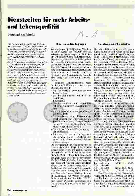 Vorschauseite 1: Dienstzeiten für mehr Arbeitsund Lebensqualität