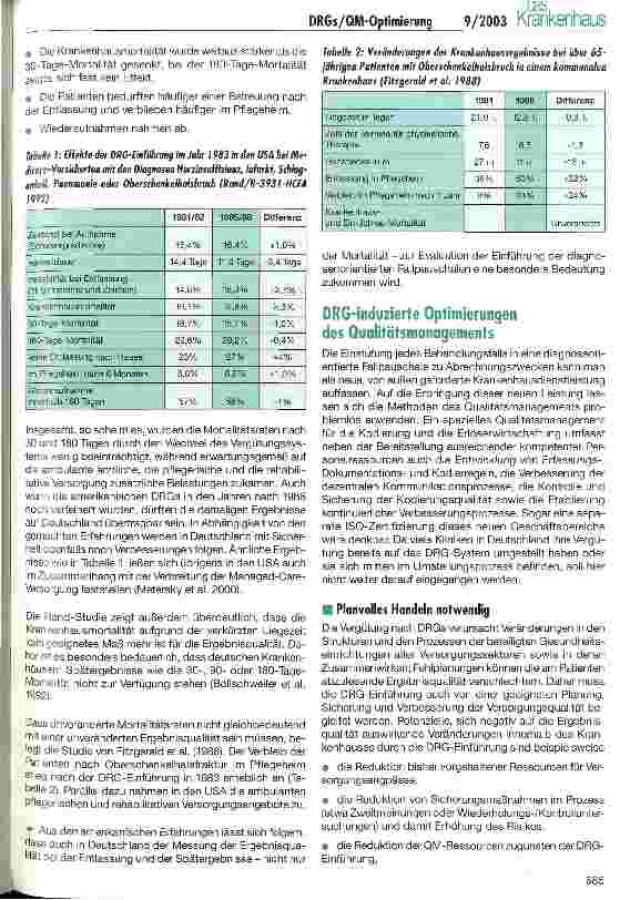 Vorschauseite 2: Optimierung des Qualitätsmanagements (QM) im DRG-Systen