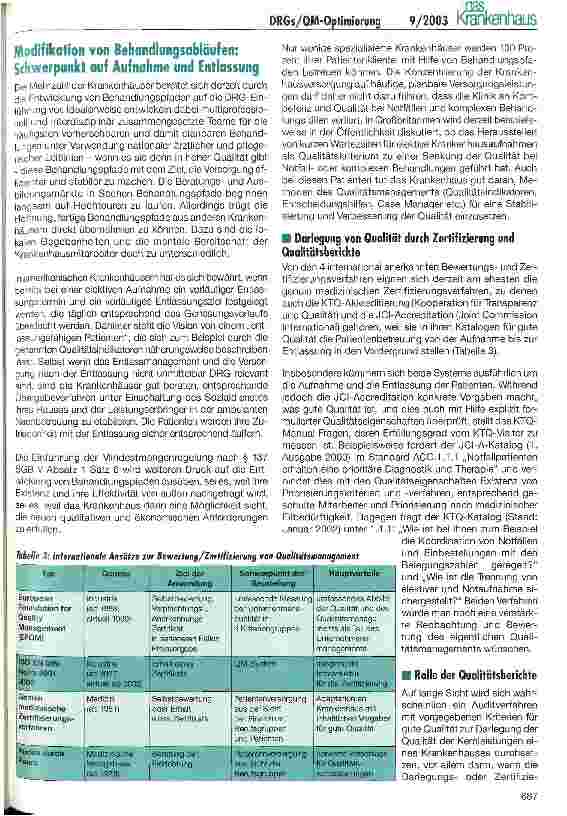 Vorschauseite 4: Optimierung des Qualitätsmanagements (QM) im DRG-Systen