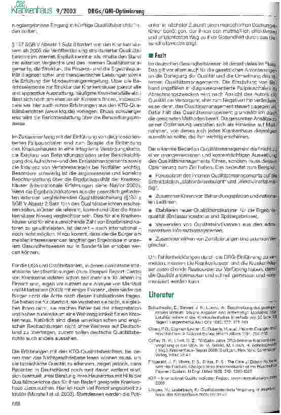 Vorschauseite 5: Optimierung des Qualitätsmanagements (QM) im DRG-Systen