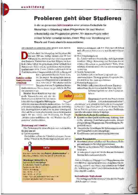 Vorschauseite 1: Probieren geht über Studieren