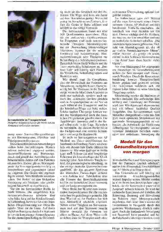 Vorschauseite 2: Brückenschlag zwischen stationär und ambulant Respiratorische Therapien