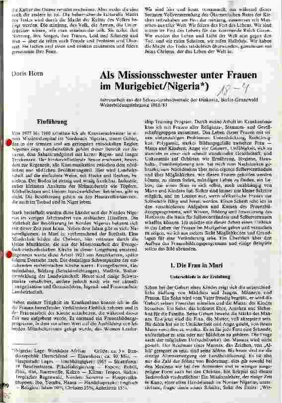 Vorschauseite 1: Als Missionsschwester unter Frauen im Murigebiet/Nigeria