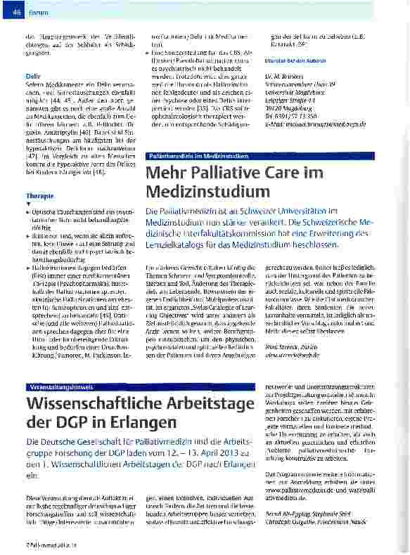 Vorschauseite 3: Sinnestäuschungen in der Pailiativmedizin