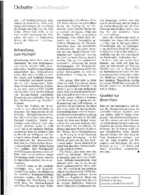 Vorschauseite 2: Morbidität kennt kein Budget