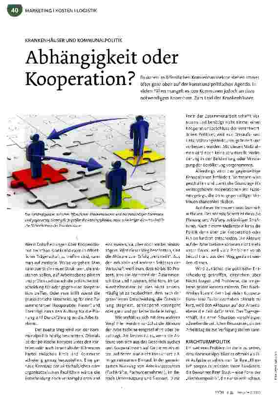 Vorschauseite 1: Abhängigkeit oder Kooperation?
