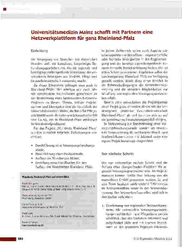 Vorschauseite 1: Universitätsmedizin Mainz schafft mit Partnern eine Netzwerkplattform für ganz Rheinland-Pfalz