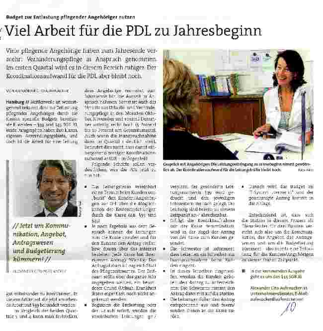 Vorschauseite 1: Viel Arbeit für die PDL zu Jahresbeginn