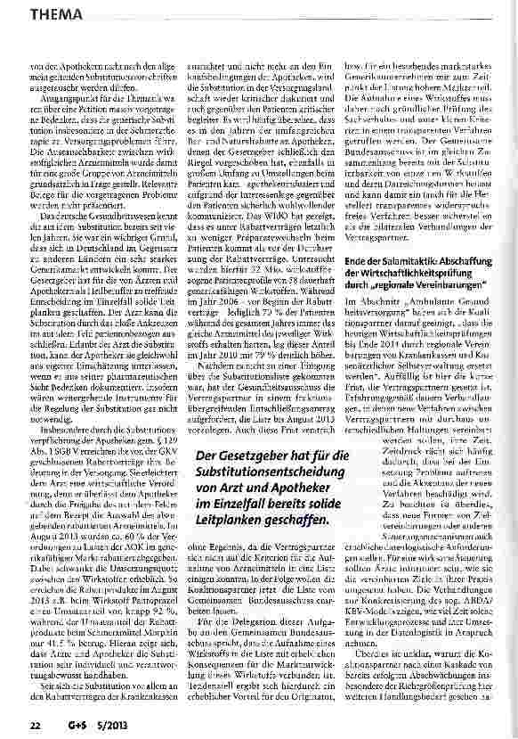 Vorschauseite 3: Arzneimittelversorgung: Stabilität und Korrekturen stehen im Vordergrund