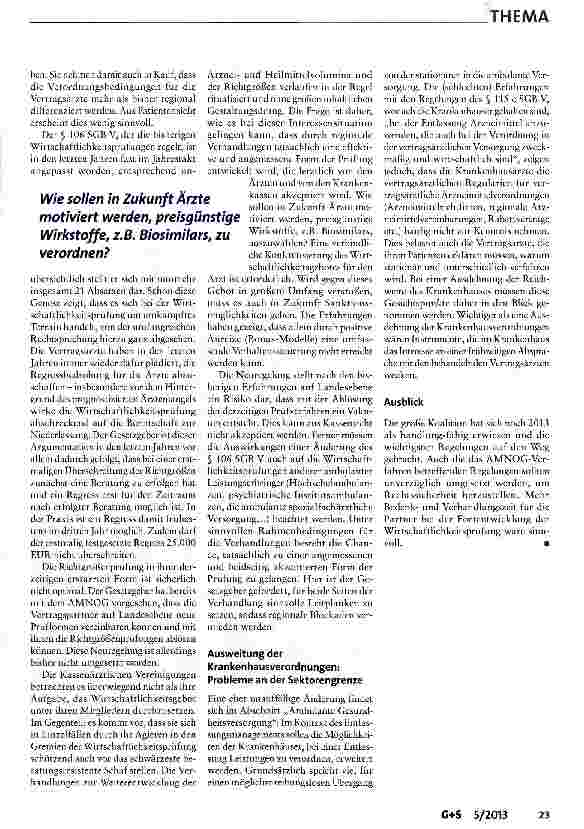 Vorschauseite 4: Arzneimittelversorgung: Stabilität und Korrekturen stehen im Vordergrund