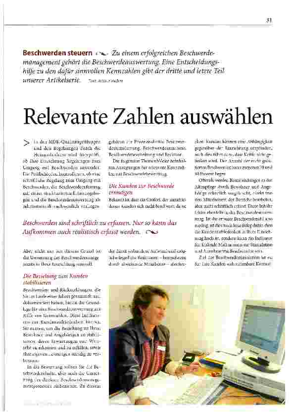 Vorschauseite 1: Relevante Zahlen auswählen